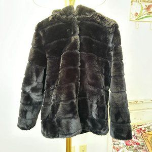 Apparis Goldie faux fur hooded coat - Black, Size Small